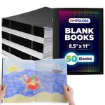 Hygloss Blank Books - Bulk 50 Pack 8.5 X 11 A4 Black Paperback For. Fixed Price $149.34.