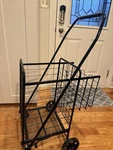 Costway Heavy Duty Folding Double Basket Utility Shopping Cart - Black.... Fixed Price $65.00.