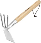 Hoe Cultivator Garden Rake Tiller Tool Wood Handle Double Sided Cult.... Fixed Price $28.05.