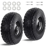 Kavedodu 12'' Flat Free Tires Rubber Replacement Solid Inches Black,. Fixed Price $87.02.