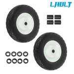 Lablt Smooth Flat White Rims 16X4.80/4.00-8" Solid Lawn Mower Tires For Trolley. Fixed Price $83.78.