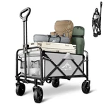 Sailary Collapsible Foldable Wagon, Beach Cart Large 29"*18.9"*33.9", Gray. Fixed Price $44.09.