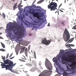 White Purple Rose Floral Contact Peel And Stick Wallpaper Boho Pap.... Fixed Price $21.65.