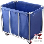 Commercial Laundry Cart With Wheels, 470L Large Capacity Heavy Duty Blue. Fixed Price $149.32.