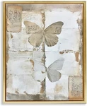 Stupell Industries Vintage Butterfly Collage Framed Floater Canvas Wall 17X21. Fixed Price $24.99.