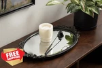 Kate Laurel Oval Mirrored Tray, 17X10, Antique Black. Fixed Price $108.99.