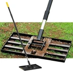 Lawn Leveling Rake, 17"X10" Heavy Duty Sand Tool With 6.7FT Black. Fixed Price $58.43.