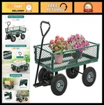 Heavy Duty Garden Cart 500 Lbs Capacity, Utility Wagon With Removable Sides & 18. Fixed Price $149.99.