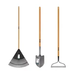 Anvil 3 Piece Wood Handle Garden Essentials Tool Set Poly Leaf Rake Digging Shov. Fixed Price $49.92.