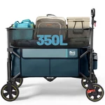350L Blue Utility Cart Wagon Folding Heavy Duty For Outdoor Camping Shopping. Fixed Price $102.36.
