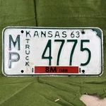 1963 Kansas.truck 8M Farm License Plate Tag Mp 4775 Mcpherson County Man Cave. Fixed Price $16.99.