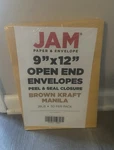 Jam Paper 9" X 12" Open End Catalog Envelopes Brown Kraft Manila 50 Pack. Fixed Price $5.95.