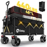 Sekey 48''L Collapsible Foldable Extended Wagon 440LBS Weight Capacity. Black. Fixed Price $141.43.