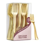 100 Pack Gold Mini Forks - 4 Inch Dessert Heavy Duty A.... Fixed Price $18.42.