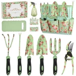 Misopily 10 Piece Garden Tool Set Heavy Duty Stainless Steel Floral Design Non. Fixed Price $92.27.