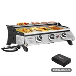 Royal Gourmet 3-BURNER Portable Gas Griddle W/ Warming Rack Stainless Steel New. Fixed Price $162.92.