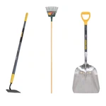 True Temper 3 Piece Garden Tool Set With Hoe Leaf Rake Scoop Shovel For Land. Fixed Price $72.09.