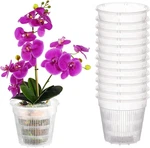 Orchid 4 Inch Pots With Holes 12 Pcs Clear Plastic Slotte. Fixed Price $19.04.