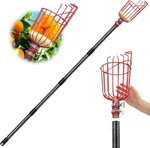 Fruit Picker, Pole With Basket Extendable Long Handle, 13FT, Red. Fixed Price $44.99.