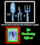 3PC Gardening Gift Set: Coated Shibori Tools 10.5 Trowel, Pruner, Cultivator. Fixed Price $13.99.