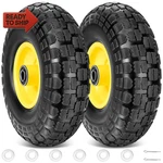 Ticonn 10" Solid Tires, 2 Pack Flat Free 4.10/3.50-4'' Wheels With 5/8 Axle Bo. Fixed Price $50.33.