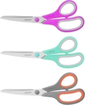 Scissors, Ibayam 8" All Purpose Bulk 3-PACK, Mint, Grey, Purple. Fixed Price $14.76.