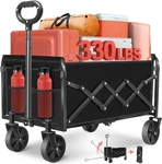 Wagons Carts Foldable - Collapsible 360 Lbs, Black. Fixed Price $63.96.