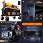 48" Heavy-duty Foldable Wagon: 560LBS Capacity, 300L All-terrain Utility Cart. Fixed Price $104.59.
