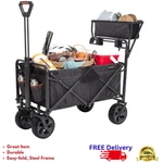 Mac Sports Deluxe Push Pull Folding Wagon With Brakes All Terrain Utility Cart. Fixed Price $199.99.
