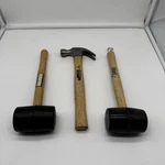 Stanley 13OZ Claw Hammer + 2 Rubber Mallets Wood Handles Tool Lot. Fixed Price $19.99.