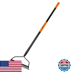 Agropro Garden Rake For Lawn Heavy Duty, 14 Tines Metal With Thick Fibergla. Fixed Price $55.39.