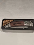 "smith" Folding Pocket Knife, Stainless Blade, Wood Handle- Brand New. Fixed Price $25.00.