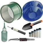 Blue Mini Gold Classifier Screen & Panning Kit 12" 10" Pans. Fixed Price $29.88.