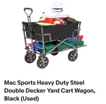 Mac Sports Heavy Duty Steel Double Decker Yard Cart Wagon, Black (used). Fixed Price $70.99.
