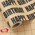 Ulmasinn Kraft Birthday Wrapping Paper Roll 17" X 16.4 Grid Lines. Fixed Price $20.00.