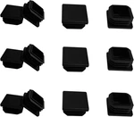 12 Pack 1.25 Inch Square Plastic Plugs, Black, Tube End Caps, Non-slip,. Fixed Price $14.90.