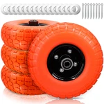 Simeiqi 4.10/3.50-4 Flat Solid Polyurethane Tire And Wheel 5/8 Axle Borehole. Fixed Price $113.42.