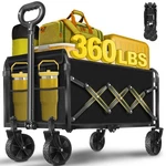 Wagon Cart Foldable 360LBS, Collapsible All-terrain Wheels, Portable Utility. Fixed Price $76.07.