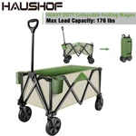 Haushof Heavy Duty Collapsible Wagon Folding Garden Beach Utility 176 Lbs. Fixed Price $139.99.