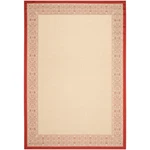 Courtyard Natural/red 5 Ft. X 8 Border Indoor/outdoor Area Rug. Fixed Price $151.99.