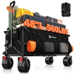 48" Folding Beach Wagon Cart Foldable, 560LBS Weight Capacity 300L Black. Fixed Price $204.25.