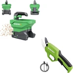 Workprox 7.2V Electric Pruning Shears And Battery Powered Fertilizer Spreader. Fixed Price $105.99.