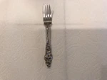 Les Six Fleurs By Reed And Barton Sterling Silver 6 4TINE Strawberry Fork, Mono. Fixed Price $135.00.