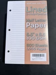 Half Letter Paper Sort Out My Life Lined 3-HOLE Punched 500 Sheets White. Fixed Price $19.99.