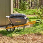 Wheelbarrow With Steel Handles Flat Free Tire Heavy-duty Durable 6 Cu. Ft.. Fixed Price $186.56.