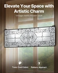 Vevor Stained Glass Window Panel, 35.2" X 13" Tiffany Style Hanging Transom. Fixed Price $137.06.