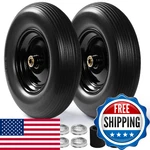 Backyard Expressions 16-INCH Flat-free Pu Tire 2-PACK Heavy-duty Solid Poly Wh. Fixed Price $103.83.