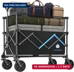 39" Collapsible Wagon Cart, 450 Lbs Heavy Duty Folding With Brakes, Adjust. Fixed Price $109.68.