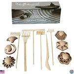 Bangbangda Mini Zen Garden 12-PIECE Tool Set With Rakes & Stamps For Relaxation. Fixed Price $37.64.