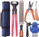 Long River Horse Farrier Hoof Tool KIT(7 Piece) With Carry Bag Equine Meta. Fixed Price $76.98.